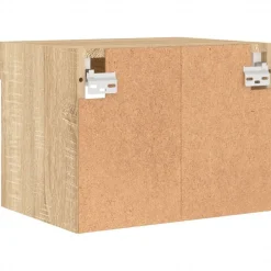 vidaXL Muebles Tv-Mesita de noche de pared con luces LED