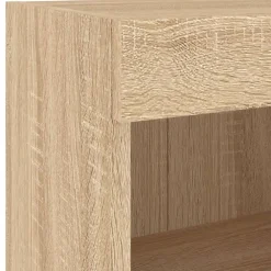 vidaXL Muebles Tv-Mesita de noche de pared con luces LED