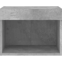 vidaXL Mesita de noche de pared con luces LED gris hormigón Gris hormigón Online