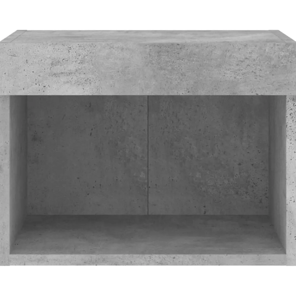 vidaXL Mesita de noche de pared con luces LED gris hormigón Gris hormigón Online