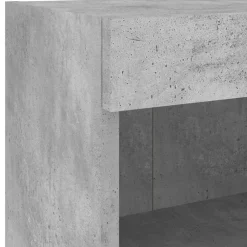 vidaXL Mesita de noche de pared con luces LED gris hormigón Gris hormigón Online