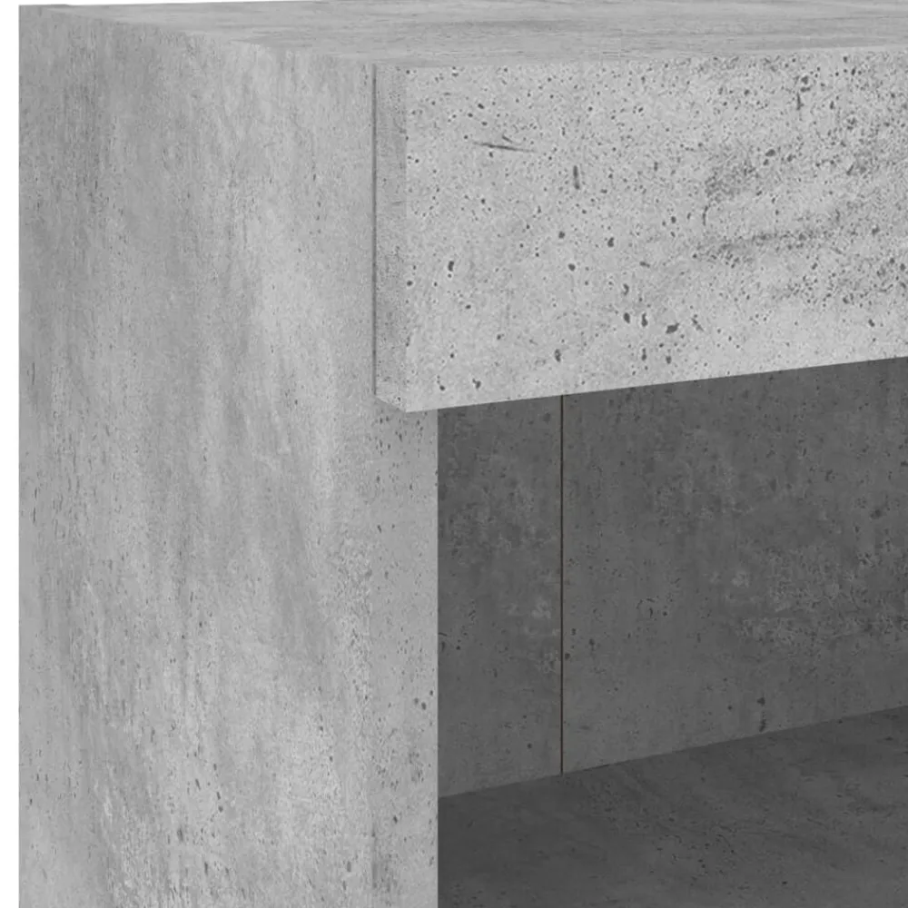 vidaXL Mesita de noche de pared con luces LED gris hormigón Gris hormigón Online