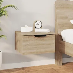 vidaXL Mesita de noche de pared color 34x30x20 cm Roble Sonoma Best