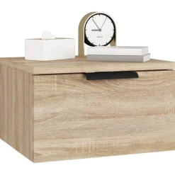 vidaXL Mesita de noche de pared color 34x30x20 cm Roble Sonoma Best