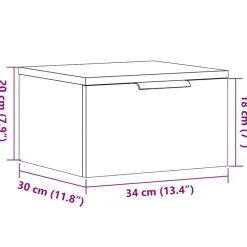 vidaXL Mesas-Mesita de noche de pared 34x30x20 cm