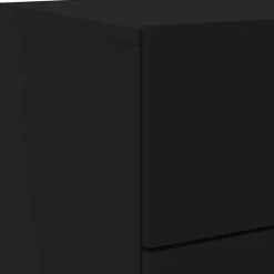 vidaXL Mesita de noche de pared con luces LED Negro Online