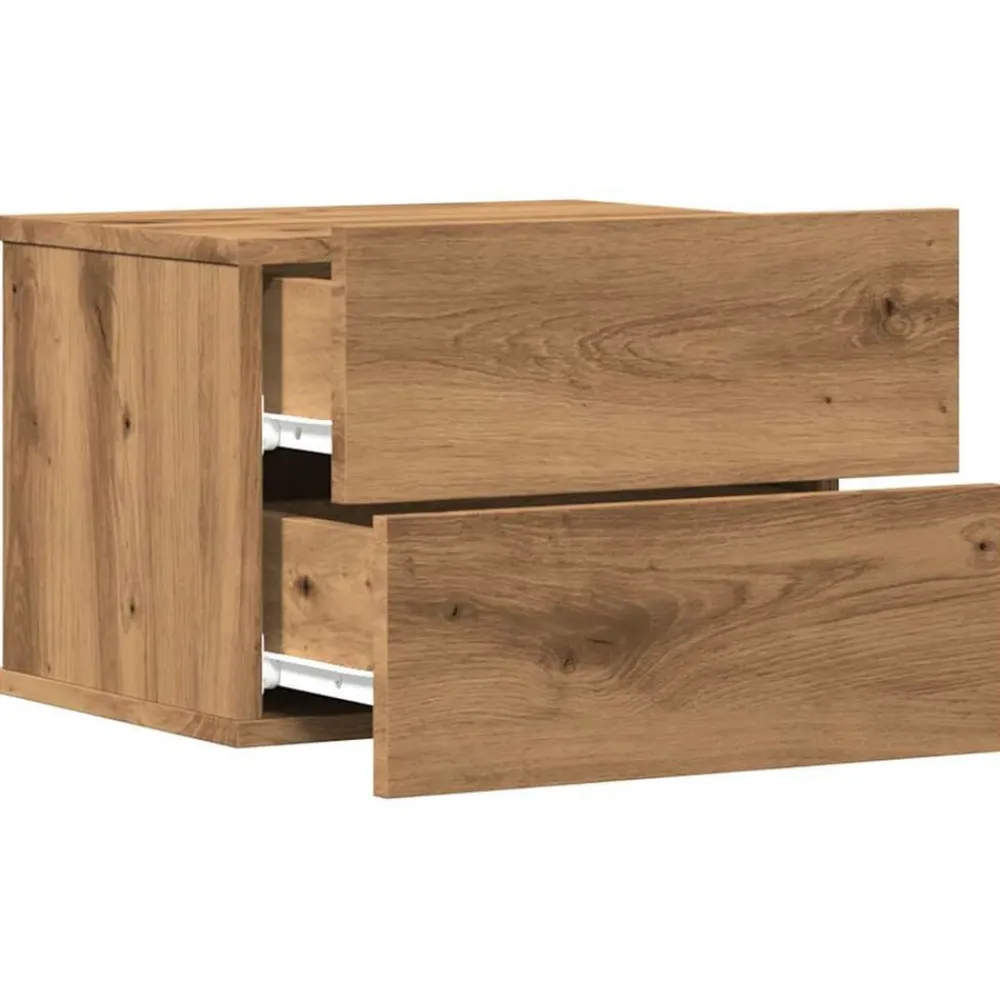 vidaXL Mesita de noche de pared color 40x32x30 cm Roble artisan Clearance