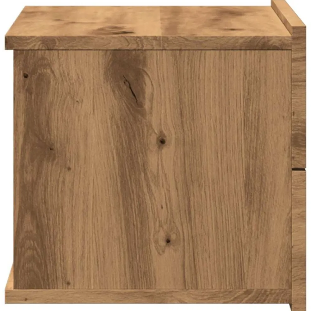 vidaXL Mesita de noche de pared color 40x32x30 cm Roble artisan Clearance