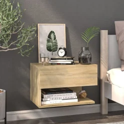 vidaXL Mesita de noche de pared Roble Sonoma Discount
