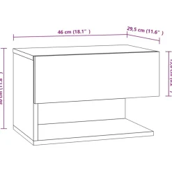 vidaXL Mesita de noche de pared Roble Sonoma Discount