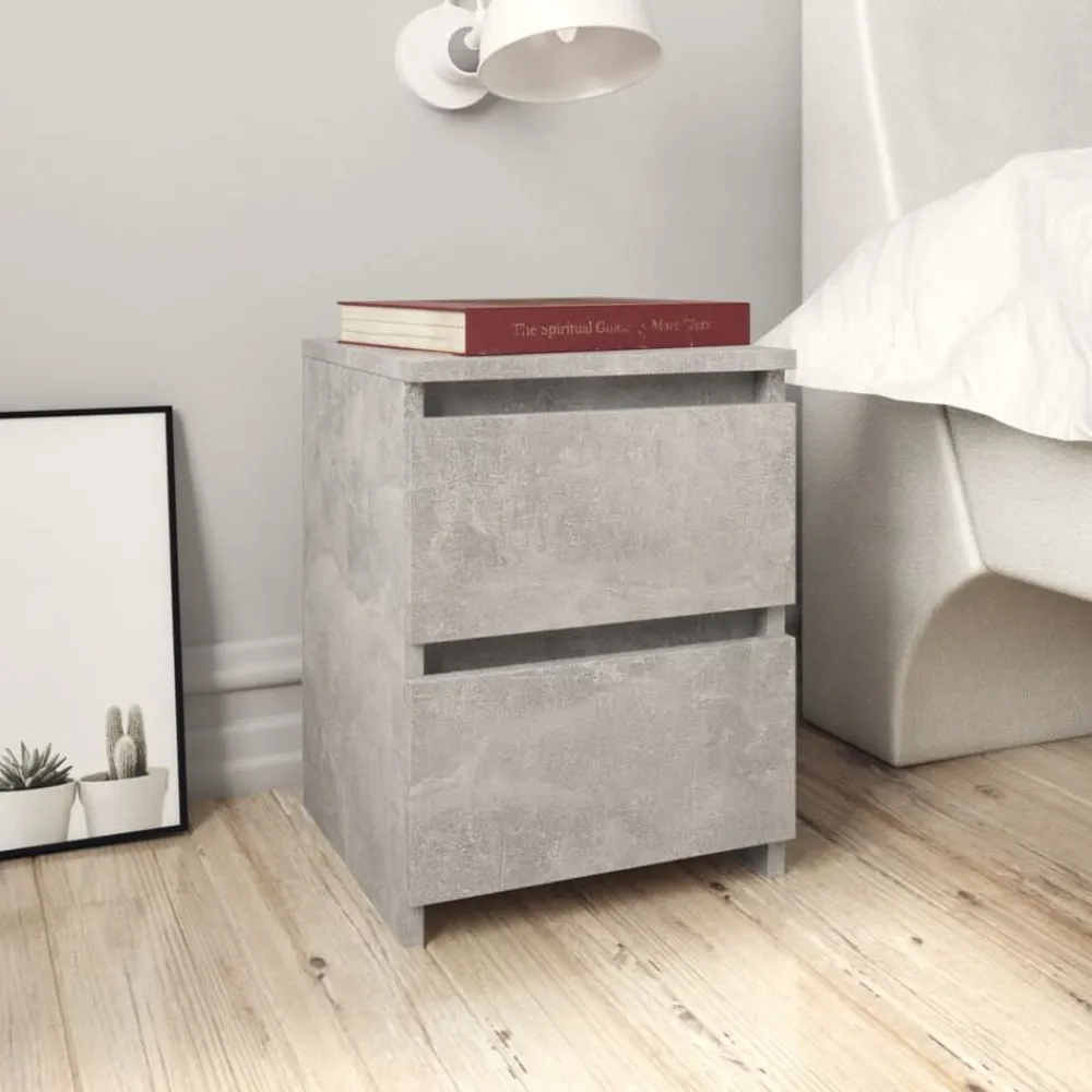 vidaXL Mesita de noche de aglomerado gris hormigón 30x30x40 cm Gris hormigón Discount