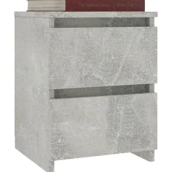 vidaXL Mesita de noche de aglomerado gris hormigón 30x30x40 cm Gris hormigón Discount