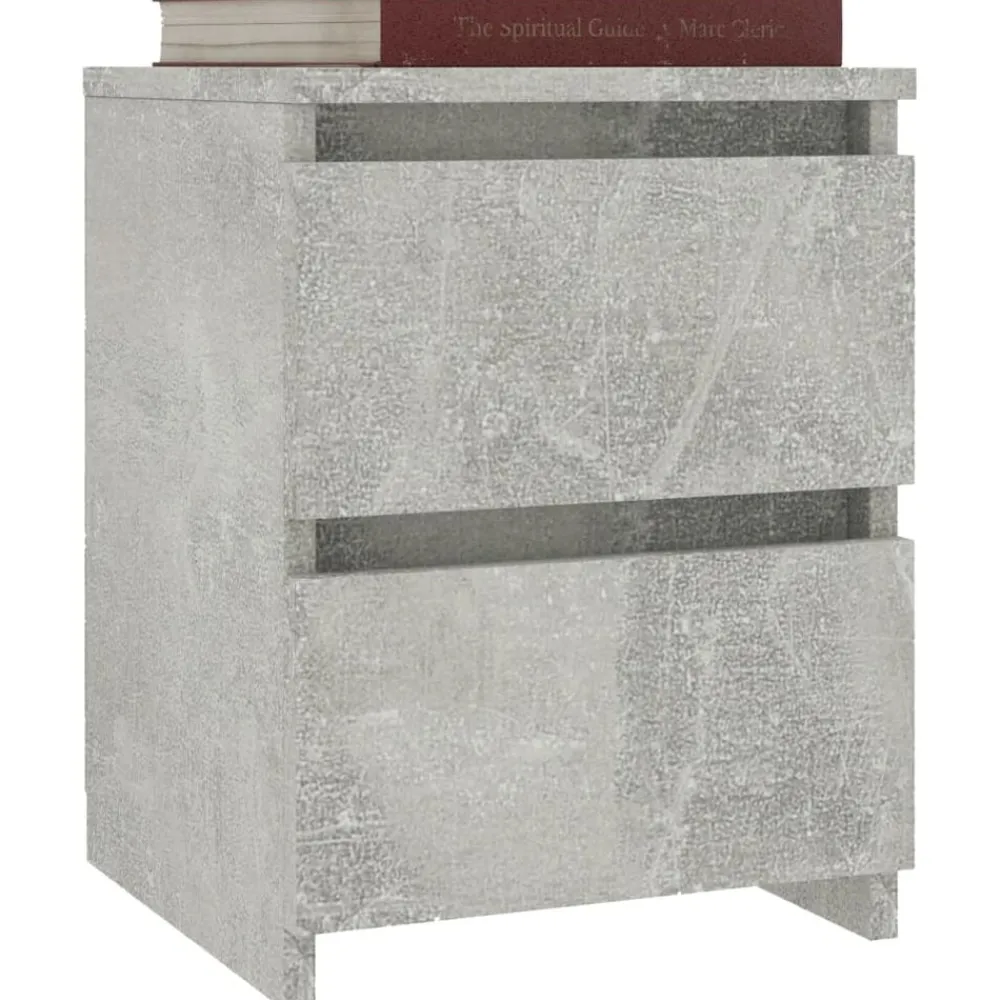 vidaXL Mesita de noche de aglomerado gris hormigón 30x30x40 cm Gris hormigón Discount