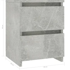 vidaXL Mesita de noche de aglomerado gris hormigón 30x30x40 cm Gris hormigón Discount