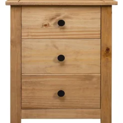 vidaXL Mesas-Mesita de noche de madera maciza pino estilo Panamá 46x40x57 cm
