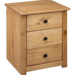 vidaXL Mesas-Mesita de noche de madera maciza pino estilo Panamá 46x40x57 cm