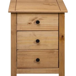 vidaXL Mesas-Mesita de noche de madera maciza pino estilo Panamá 46x40x57 cm