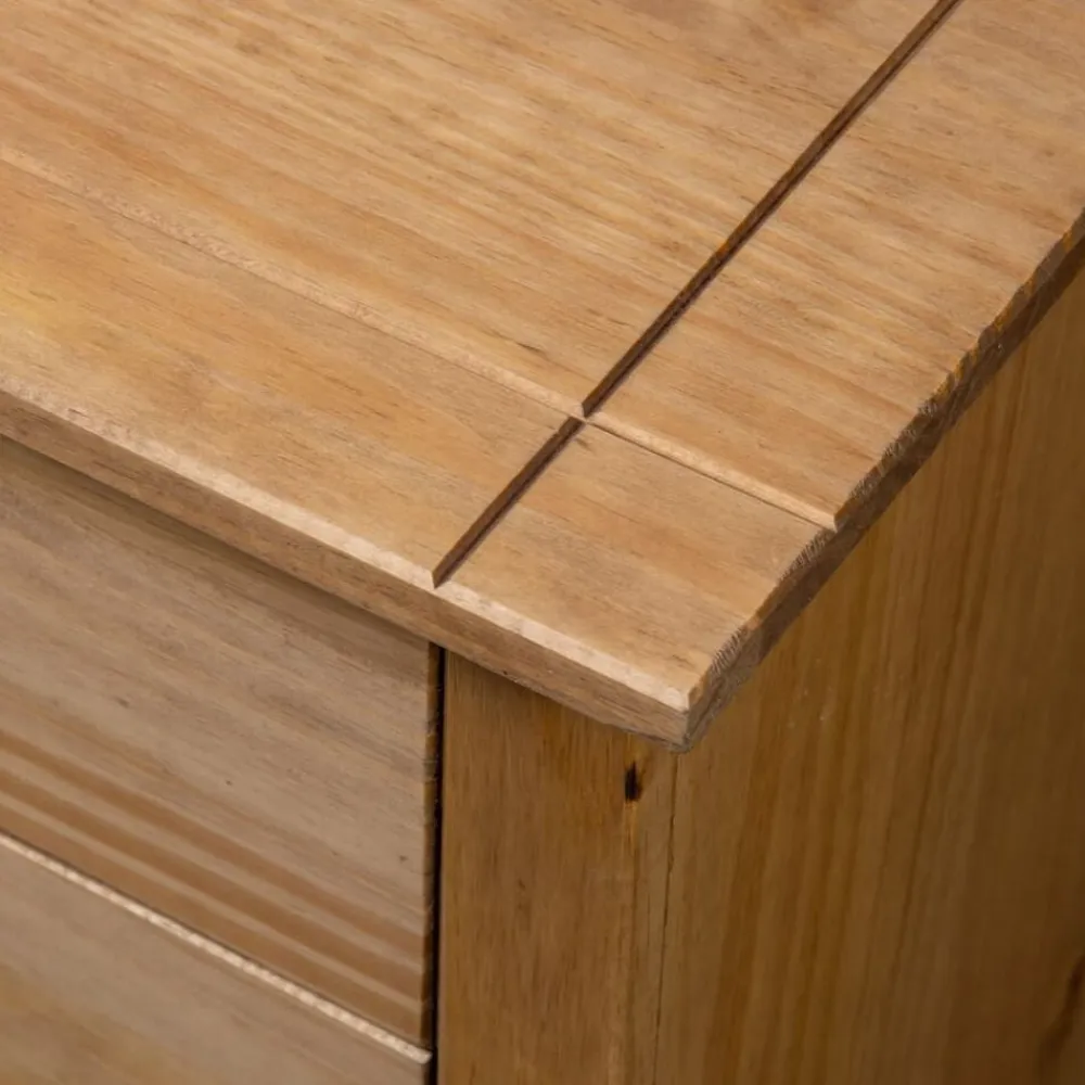 vidaXL Mesas-Mesita de noche de madera maciza pino estilo Panamá 46x40x57 cm