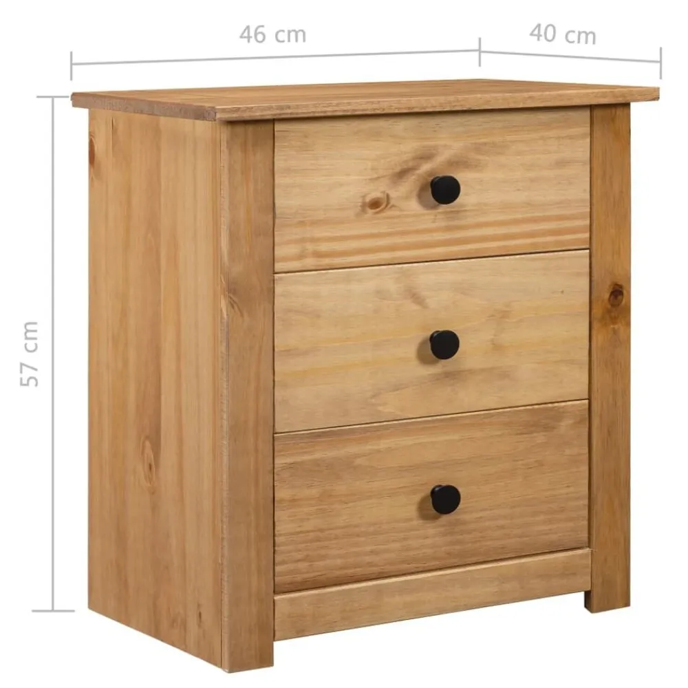 vidaXL Mesas-Mesita de noche de madera maciza pino estilo Panamá 46x40x57 cm