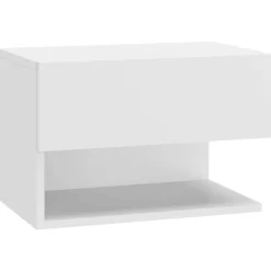 vidaXL Mesas-Mesita de noche de pared blanca