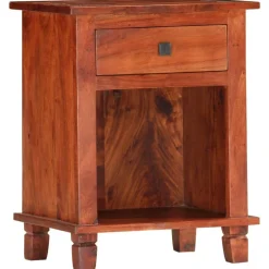 vidaXL Mesas-Mesita de noche de madera maciza de acacia 40x30x50 cm