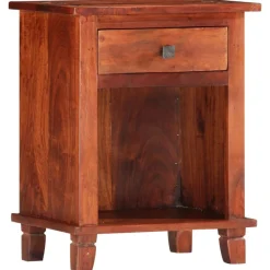 vidaXL Mesas-Mesita de noche de madera maciza de acacia 40x30x50 cm