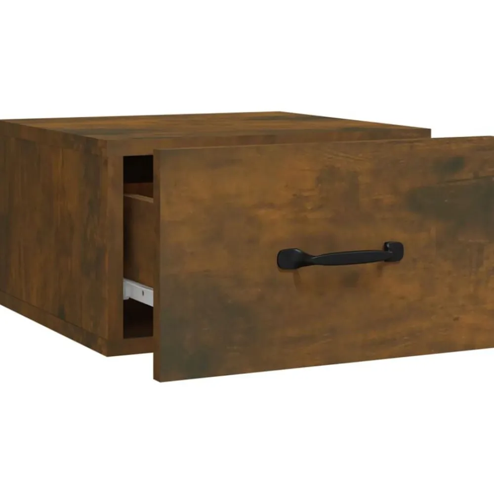 vidaXL Mesita de noche de pared 35x35x20 cm Roble ahumado