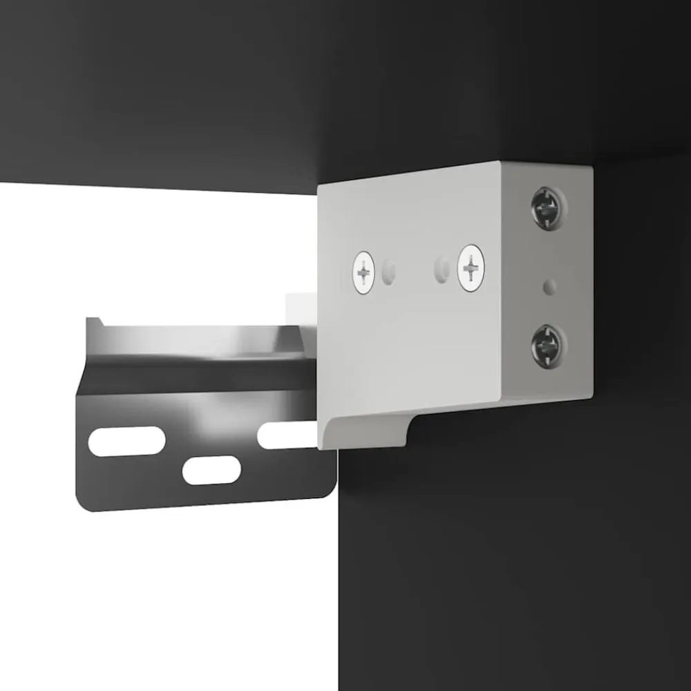 vidaXL Mesita de noche de pared con luces LED Negro Online