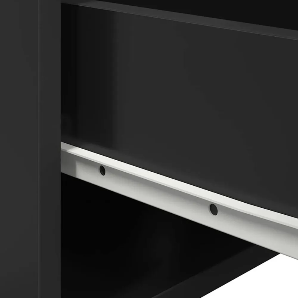 vidaXL Mesita de noche de pared con luces LED Negro Online