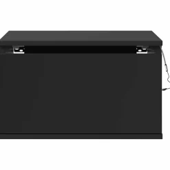 vidaXL Mesita de noche de pared con luces LED Negro Online