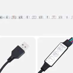 vidaXL Mesita de noche de pared con luces LED Blanco