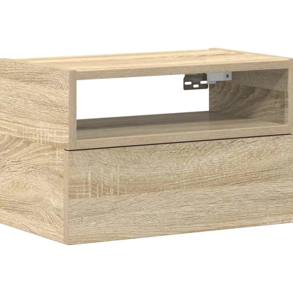 vidaXL Mesita de noche de pared color roble ahumado 45x26x28,5 cm Roble Sonoma Hot