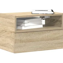 vidaXL Mesita de noche de pared color roble ahumado 45x26x28,5 cm Roble Sonoma Hot