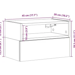 vidaXL Mesita de noche de pared color roble ahumado 45x26x28,5 cm Roble Sonoma Hot