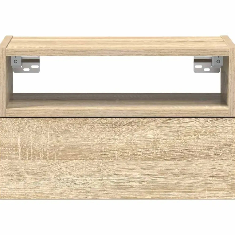 vidaXL Mesita de noche de pared color roble ahumado 45x26x28,5 cm Roble Sonoma Hot