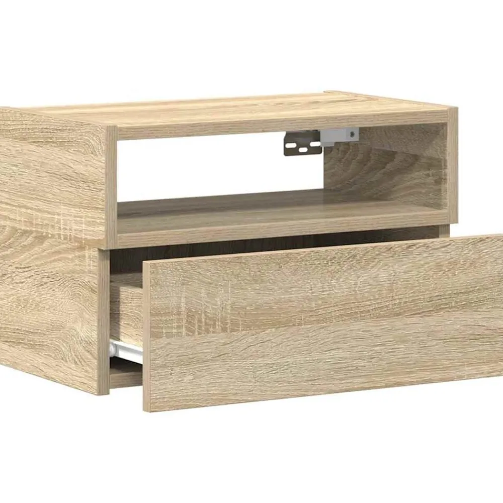 vidaXL Mesita de noche de pared color roble ahumado 45x26x28,5 cm Roble Sonoma Hot