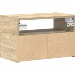 vidaXL Mesita de noche de pared color roble ahumado 45x26x28,5 cm Roble Sonoma Hot