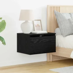 vidaXL Mesas-Mesita de noche de pared con cajón 50 x 36 x 30 cm