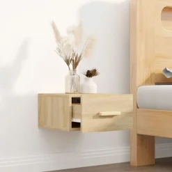 vidaXL Mesita de noche de pared color 35x35x20 cm Roble Sonoma Discount