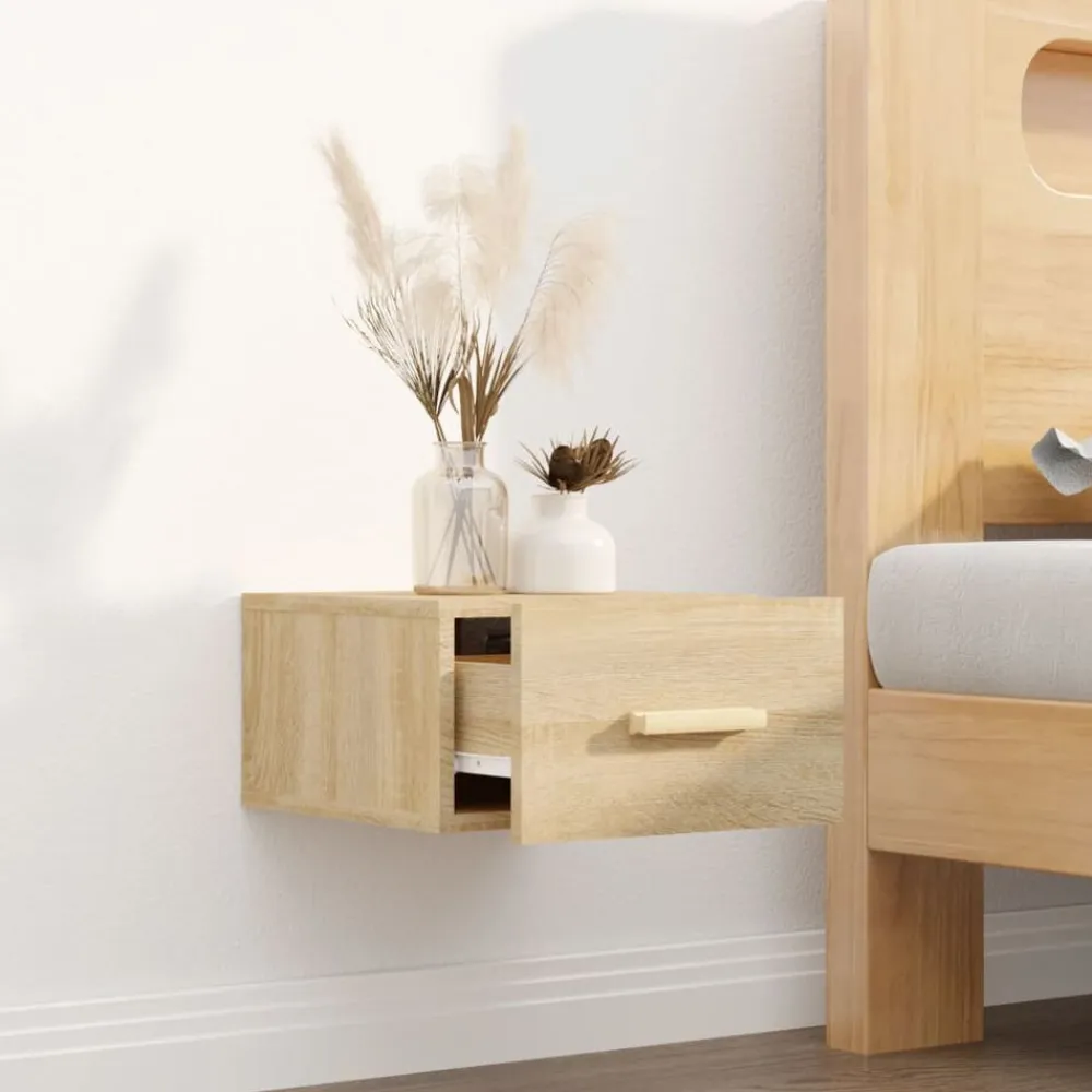 vidaXL Mesita de noche de pared color 35x35x20 cm Roble Sonoma Discount