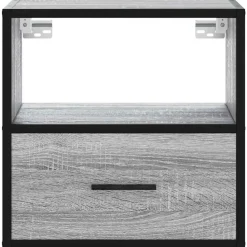 vidaXL Mesita de noche de pared 40x31x39,5 cm Gris sonoma Outlet