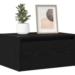 vidaXL Muebles Tv-Mesita de noche de pared con luces LED