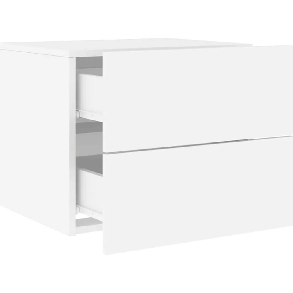 vidaXL Mesas-Mesita de noche de pared con luces LED