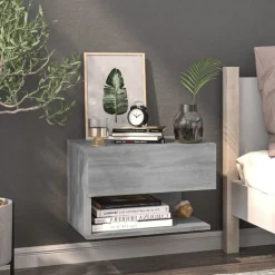 vidaXL Mesita de noche de pared Gris sonoma Best