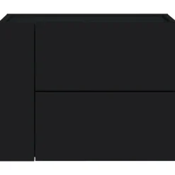 vidaXL Mesas-Mesita de noche de pared negra 45x30x35 cm