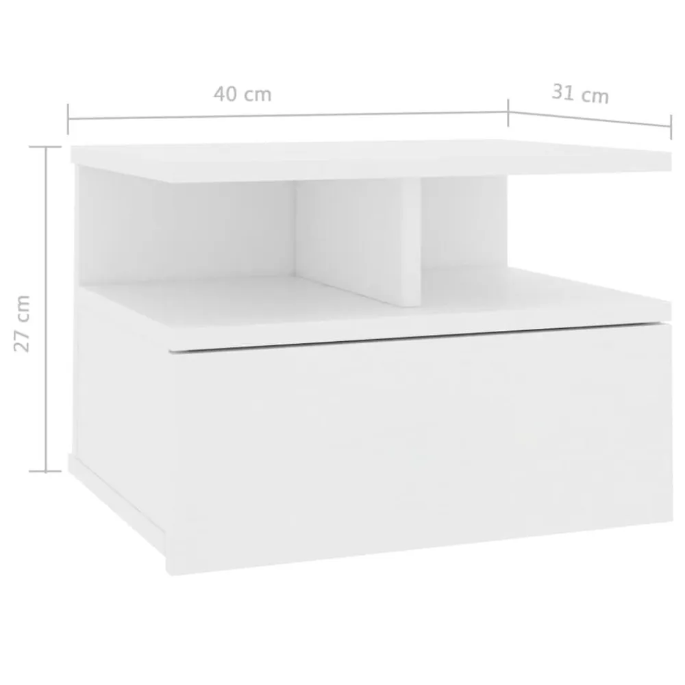 vidaXL Mesas-Mesita de noche flotante madera contrachapada 40x31x27cm
