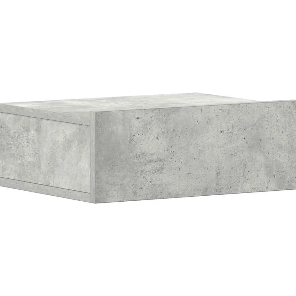 vidaXL Mesita de noche flotante contrachapada gris hormigón 40x30x15cm Gris hormigón Outlet