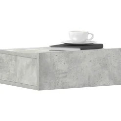 vidaXL Mesita de noche flotante contrachapada gris hormigón 40x30x15cm Gris hormigón Outlet