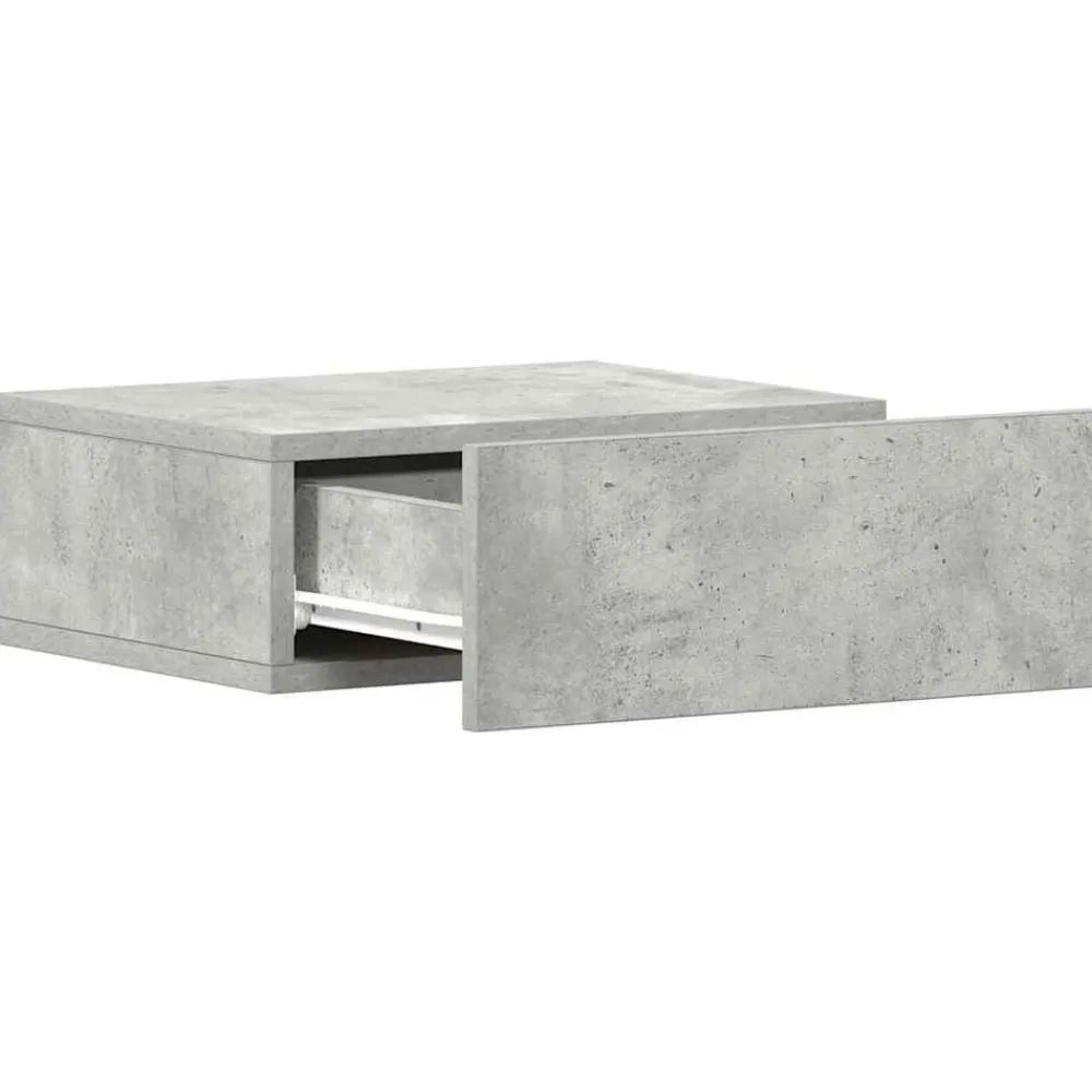 vidaXL Mesita de noche flotante contrachapada gris hormigón 40x30x15cm Gris hormigón Outlet