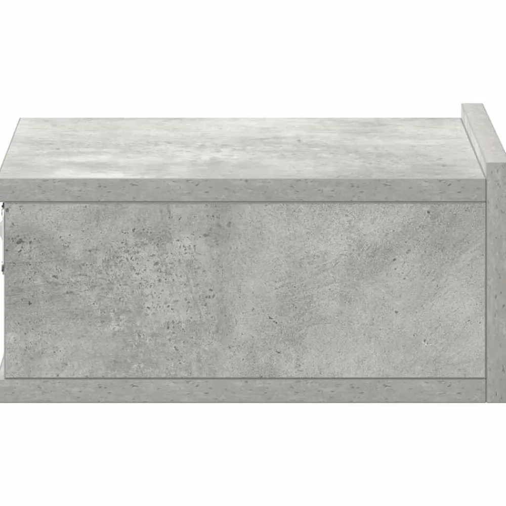 vidaXL Mesita de noche flotante contrachapada gris hormigón 40x30x15cm Gris hormigón Outlet